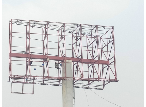 Bảo dưỡng, gia cố bảng QC tại Pháp Vân - Cầu Giẽ